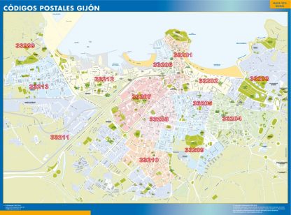 mapa imanes codigos postales gijon