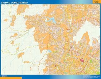 Ciudad Lopez Mateo Mapa Imantado Enmarcado