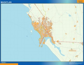 Mazatlan Mapa Imantado Enmarcado