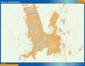 Valle Chihuahua Mapa Imantado Enmarcado