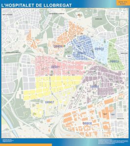Mapa Hospitalet de Llobregat codigos postales