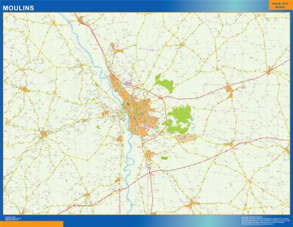 Mapa Moulins imantado
